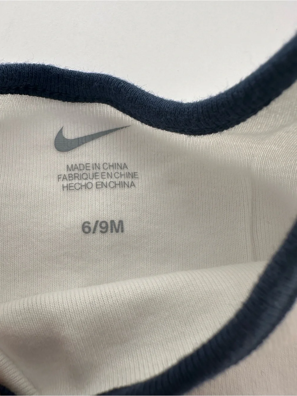 Nike White & Navy Penn State Infant One-Piece Bodysuit Size 6/9M